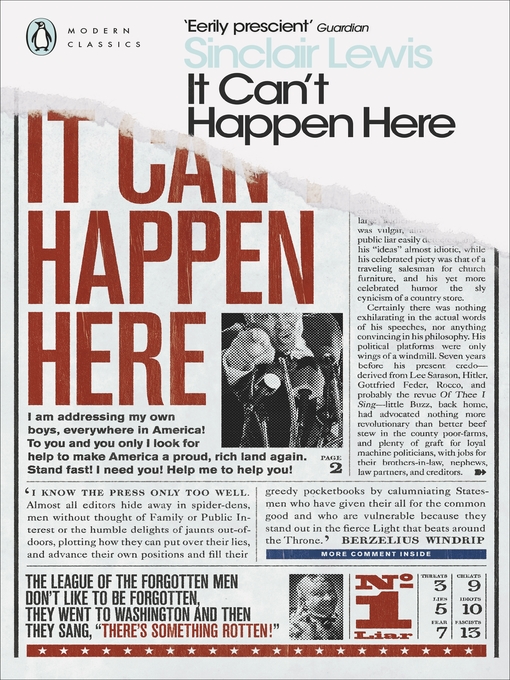 Title details for It Can't Happen Here by Sinclair Lewis - Wait list
